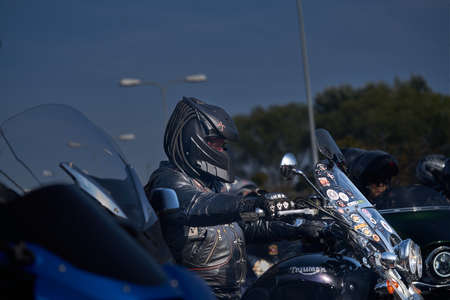 biker festival closing of the motorcycle season - September 28, 2020: parking of sports tuned...