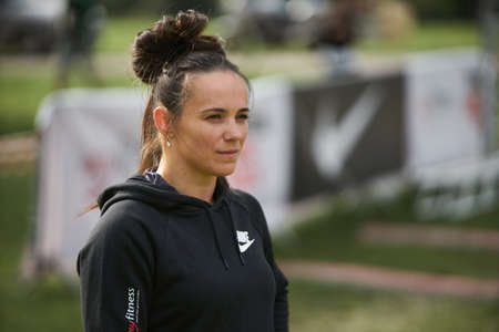 attractive fitness woman, trained female body, lifestyle portrait, caucasian modelのeditorial素材