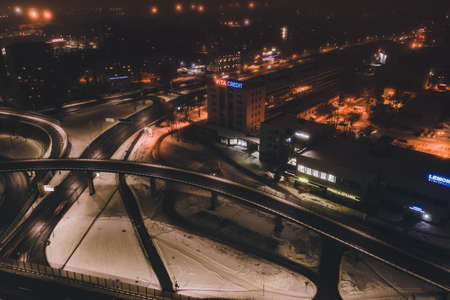 City busy traffic overpass screenのeditorial素材