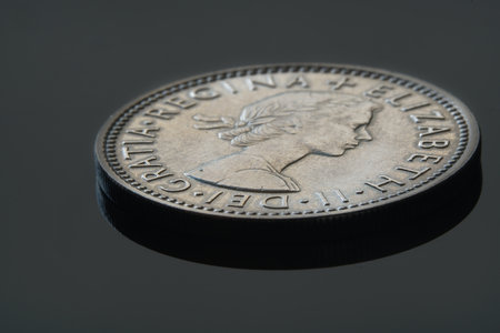 American coin on a dark background. Close-up, selective focus.