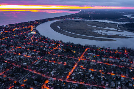 Aerial view of the city of Nizhny Novgorod, Russiaの写真素材