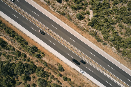 aerial view of highway in Croatia.の写真素材