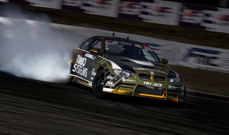 10-06-2021 Riga, LAtvia Sport car drifting on the ground.