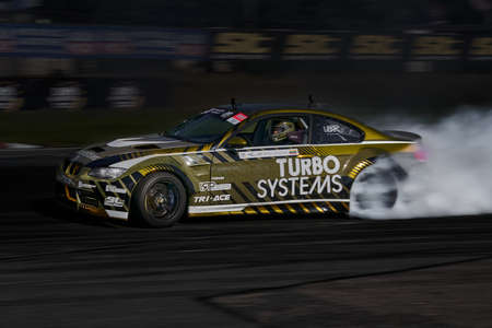 10-06-2021 Riga, LAtvia Sport car drifting on the ground.のeditorial素材