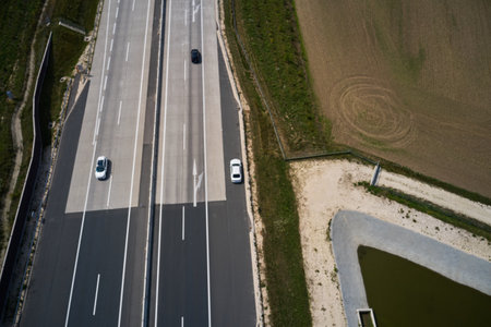 aerial view of beautiful green agricultural fields in germany.の写真素材
