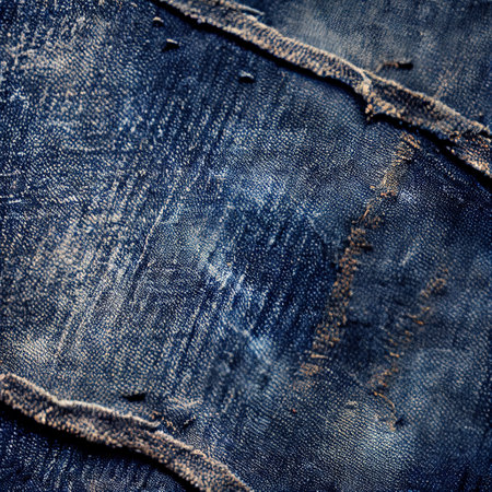 a close up of a worn out pair of jeans with holes in the back of the jeans and a button on the side of the pocket. .の写真素材