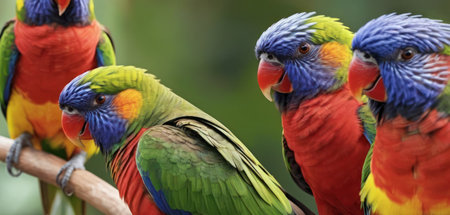 Parrots in the rainforest of Costa Rica. Wildlife scene from nature.の素材