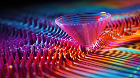 Futuristic abstract background with lines and waves. 3d renderingの素材