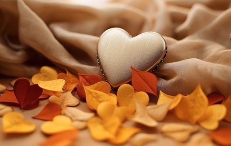 Valentines Day background with hearts, selective focus, tonedの素材