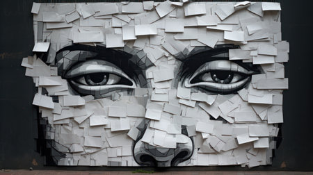 Graffiti on the wall of a building in Prague, Czech Republicの素材