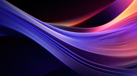 abstract background with smooth lines in purple, orange and violet colorsの素材