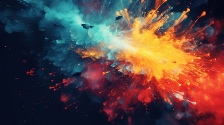 Abstract colorful smoke background. 3d rendering, 3d illustration.の素材