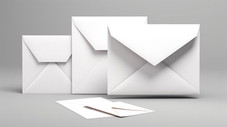 Envelope and letter on a gray background. 3d renderingの素材
