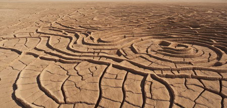 Dry and cracked earth texture. Global warming, climate change conceptの素材