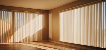 Empty room with window and blinds. 3d render illustration.の素材