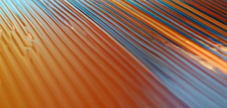 abstract background with stripes and lines in blue and orange colors.の素材
