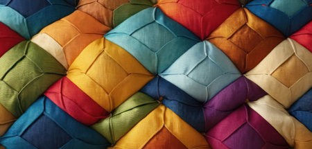 Colorful quilted quilted fabric as a background textureの素材
