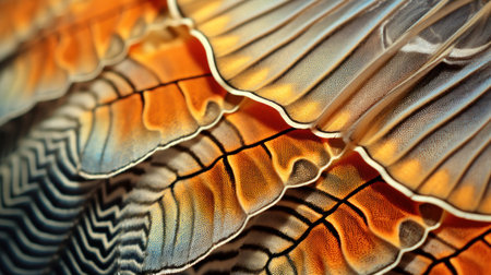 Macro shot of the back of a butterfly's wing, close-upの素材
