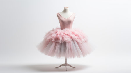 Ballet tutu on a mannequin isolated on white backgroundの素材