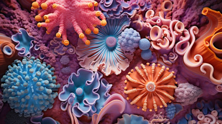 3d illustration of abstract geometric composition,digital art works.  Computer generated image.の素材