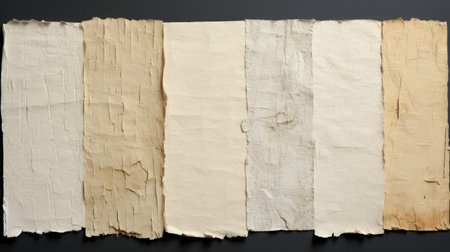 Old paper isolated on black background. Crumpled paper texture.の素材