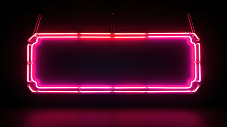 Neon signboard. Glowing neon banner. Vector illustration.の素材