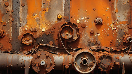 Rusty metal industrial background, close up of rusty metal texture.の素材