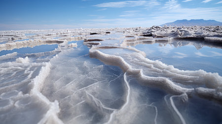 Frozen Lake Baikal in winter, Siberia, Russia.の素材