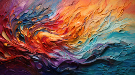 abstract colorful background of oil paint swirls in the water.の素材