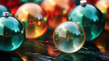 Christmas and New Year's toys in the form of a glass ballの素材