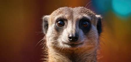 Portrait of a meerkat (Suricata suricatta)の素材
