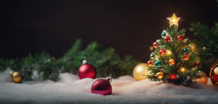 Christmas background. happy New Year. Selective focus Holiday Background.の素材