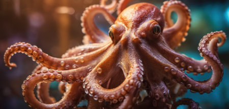Octopus in the aquarium. Close-up. Selective focus.の素材