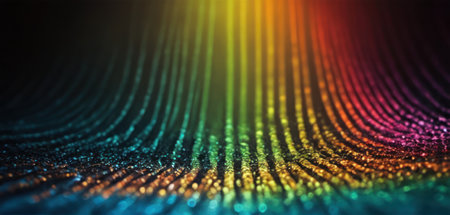 3d rendering of abstract particles flow with depth of field and bokeh effectの素材