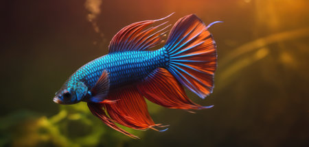 Beautiful Siamese fighting fish, betta splendens.の素材