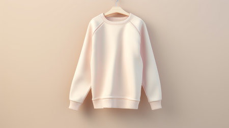 Blank white sweatshirt mockup on hanger, 3D renderingの素材