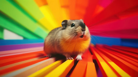 Hamster on a colorful background. Hamster on a colorful background.の素材