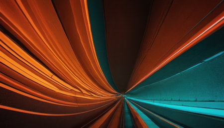 Abstract image of a multi-colored tunnel in the center of the cityの素材