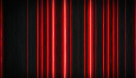 Abstract black background with red neon stripes. Vector illustration. Eps 10の素材