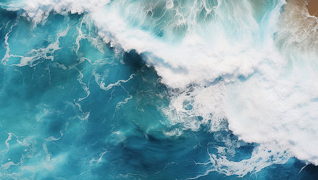 Abstract background with stormy ocean waves. 3d rendering illustration.の素材