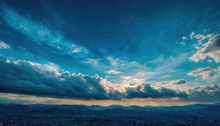Cloudscape, Colored Clouds at Sunset near the City of Seoulの素材