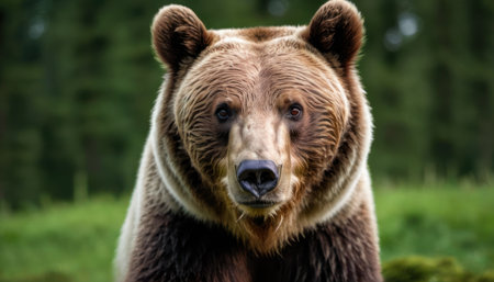 Close-up of a brown bear in the forest. Animal portraitの素材
