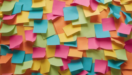 Colorful sticky notes background, close up of colorful sticky notes backgroundの素材
