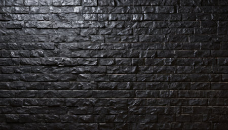 Black brick wall texture background. Abstract black brick wall texture background.の素材
