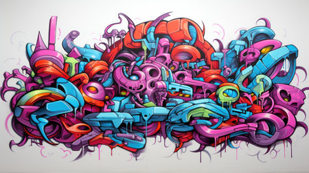 Graffiti Urban Background. Abstract Colorful Street Art Design. Vector Illustration.の素材