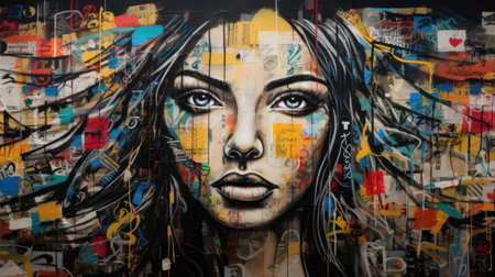 Graffiti on the wall of Berlinの素材