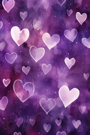 Watercolor background with hearts. Valentine's day. Watercolor background.の素材