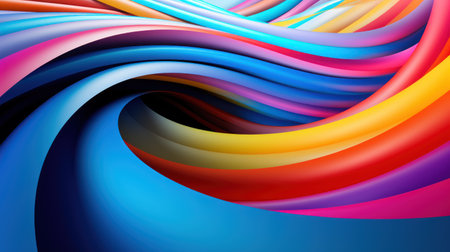 3d render, abstract background with colorful wavy lines, vector illustrationの素材
