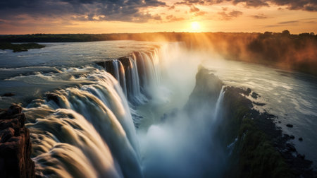 Victoria Falls, Zambezi River, Zambia, Zimbabwe, Africaの素材