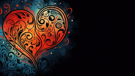 Valentine's day background with heart-shaped elements on grunge backgroundの素材